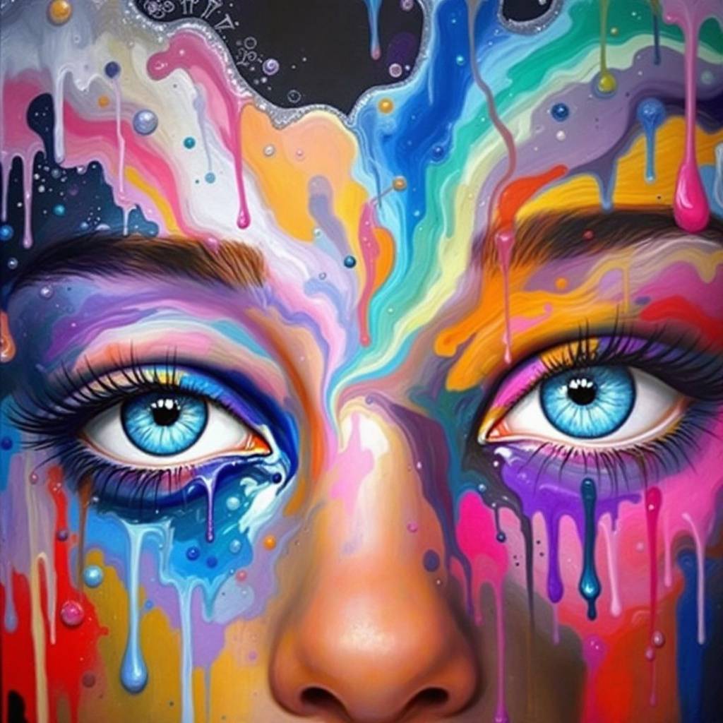 Bold Electric Neon Print — No. 345 — Digital Wall Art