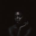 Nostalgic Film Style Black Portrait — No. 125 — Digital Wall Art