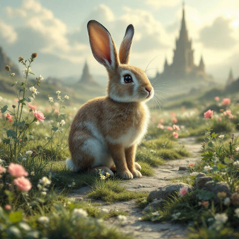 Whimsical Wild Rabbit Digital Art — No. 386 — Digital Wall Art