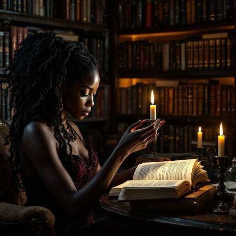 Candlelit Reading Scene Print — No. 298 — Digital Wall Art