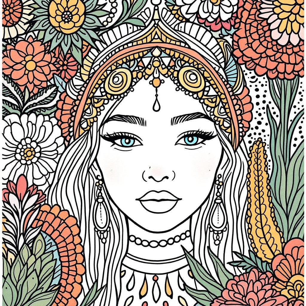 Bohemian Jewel Tones Portrait Print