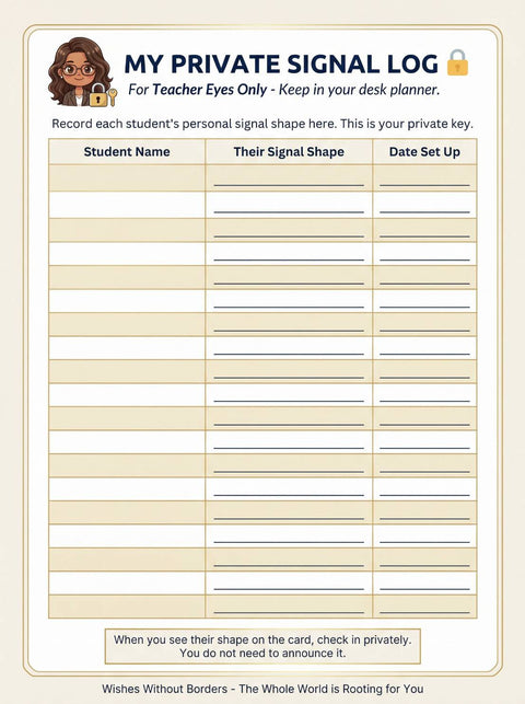 My Private Signal Log — Classroom Check-In Tool for Teachers
