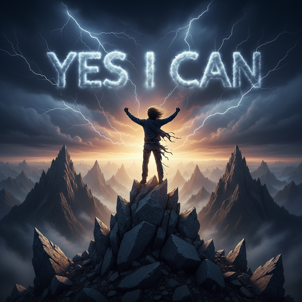 Yes I Can Motivational Mountain Poster | Inspirational Kids Wall Art | Growth Mindset Classroom Decor | Achievement Print | Digital Download
