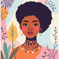 Boho Afro Natural Beauty Portrait Print