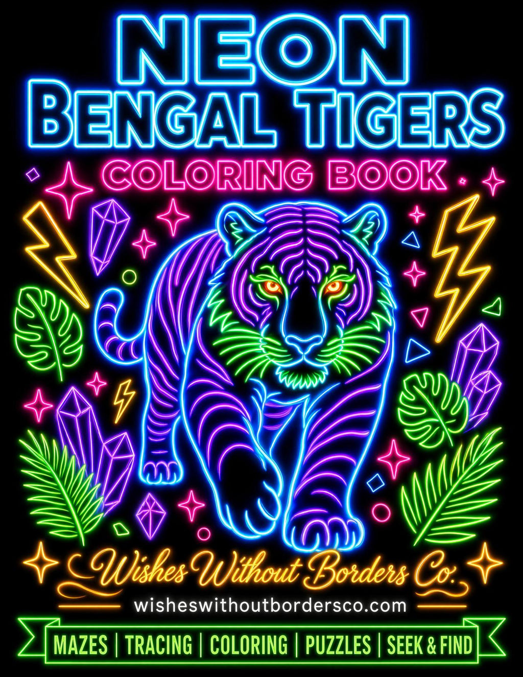 Cover - Neon Bengal Tigers Activity Book