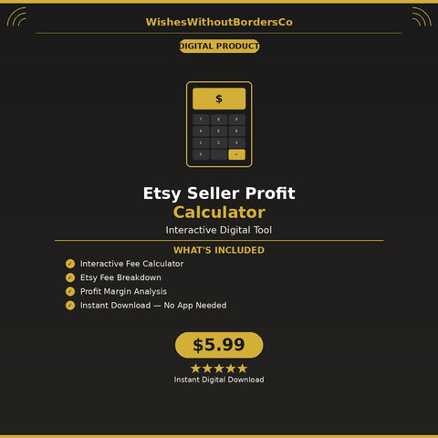 Etsy Seller Profit Calculator - Interactive Digital Tool - WishesWithoutBordersCo