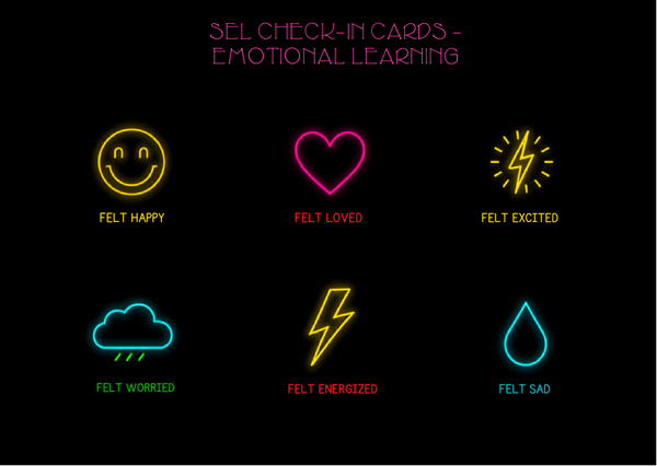 Neon SEL Check-In Cards (5-Pack) | Black Edition