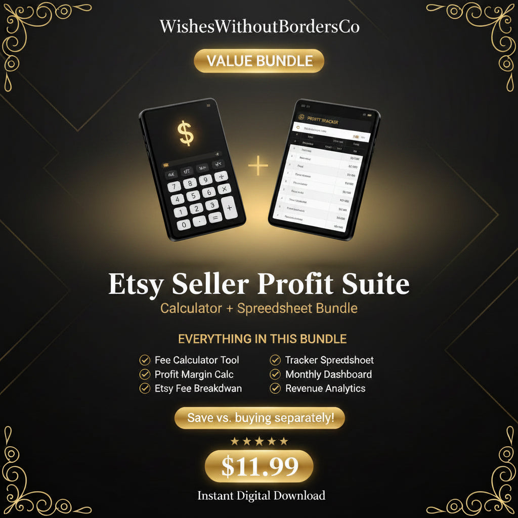 Etsy Seller Profit Suite - Calculator + Spreadsheet Bundle - WishesWithoutBordersCo