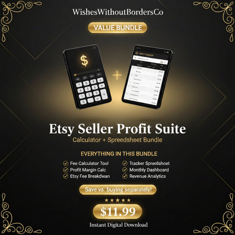 Etsy Seller Profit Suite - Calculator + Spreadsheet Bundle - WishesWithoutBordersCo