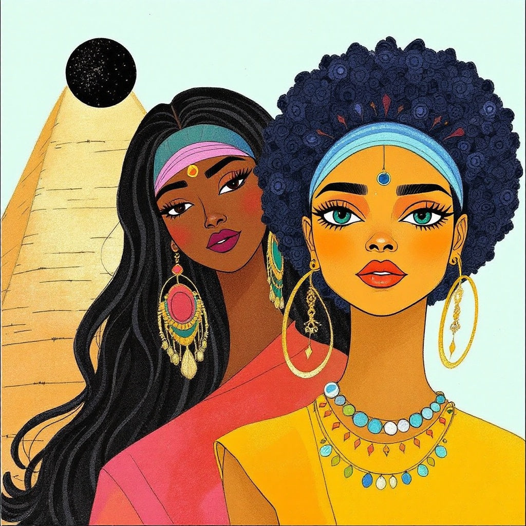 Boho Colorful Afro Portrait Wall Art
