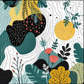 Boho Vibrant Floral Landscape Print