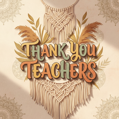 Teacher Appreciation Boho Poster Bundle | Rustic Classroom Decor | Thank You Teacher Wall Art | Inspirational Quotes | Digital Download
