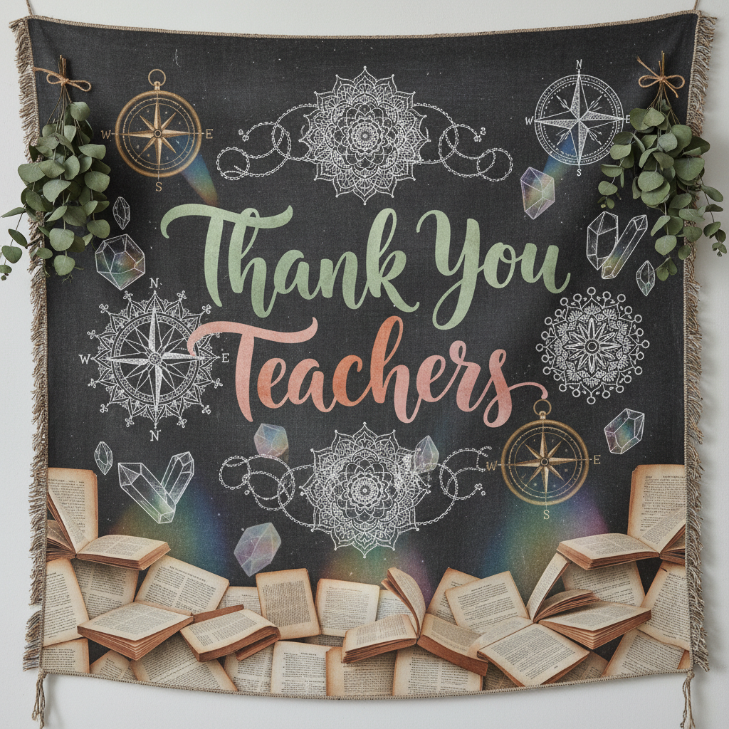 Dark Boho Teacher Poster Bundle | Moody Classroom Decor | Celestial Educator Wall Art | Thank You Teacher Printables | Digital Download