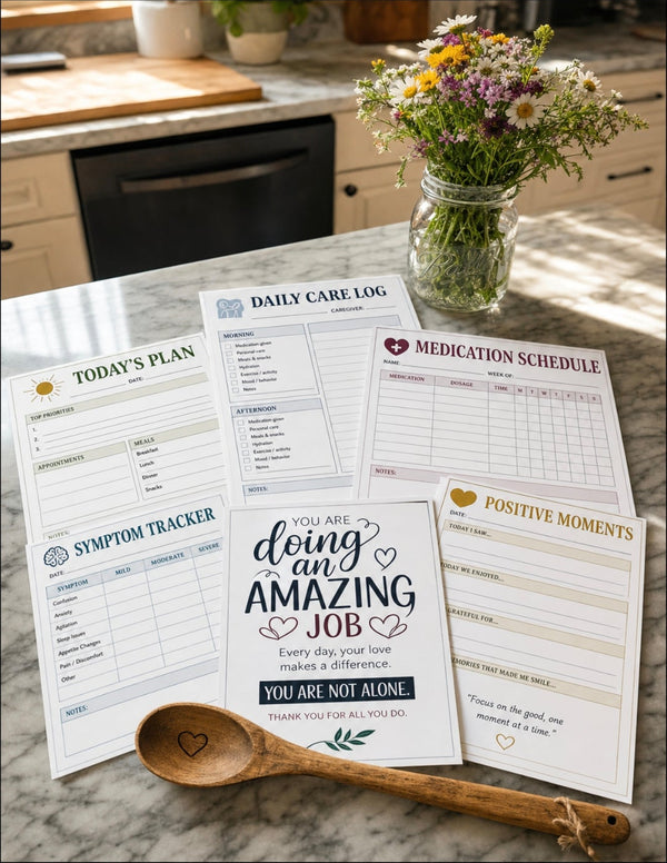 Golden Years Care Bundle | Dementia & Memory Care Guide for Families & Caregivers | 20-Page Printable PDF | Daily Routine Planner, Wellness Tracker & Checklists