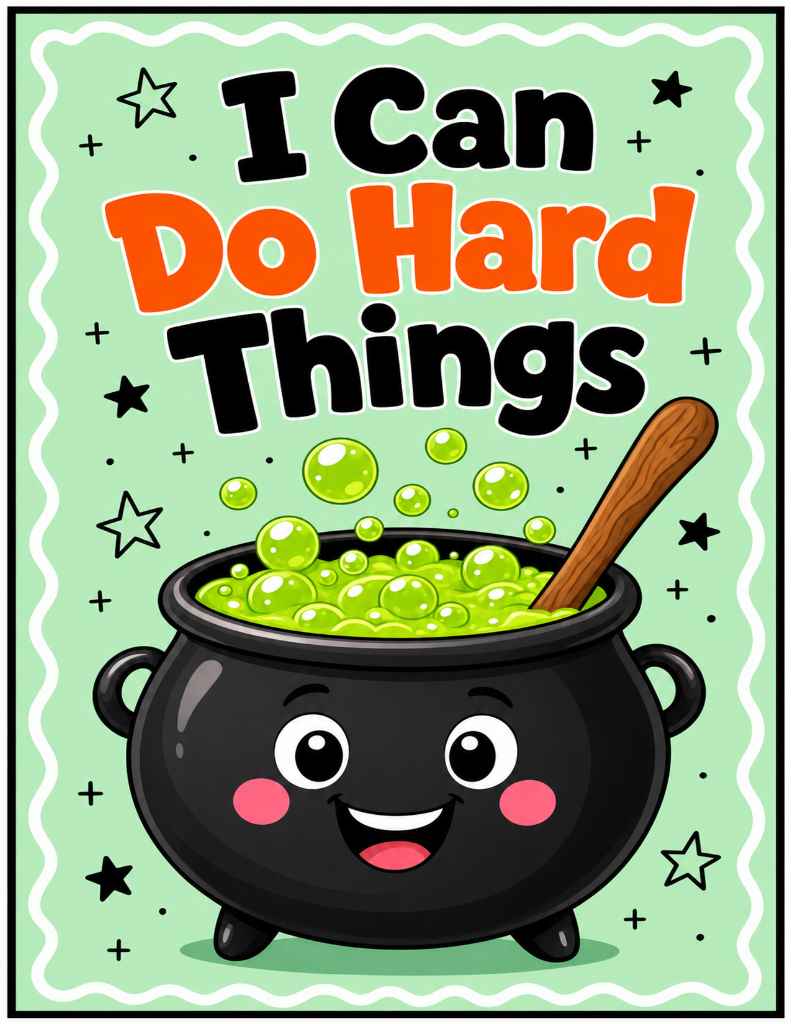 Halloween SEL Positive Affirmation Posters – Cute Classroom Decor (10-Pack, PDF + PNG)