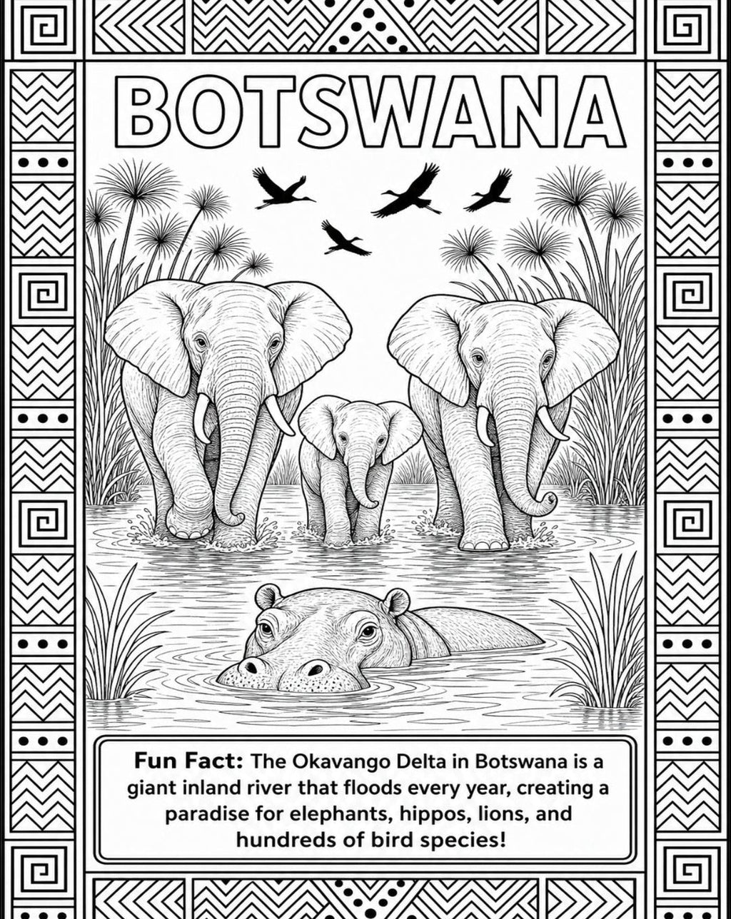 Around the World Coloring Book: Africa Edition | 22 Cultural Coloring Pages + Fun Facts | Educational Geography PDF for Kids