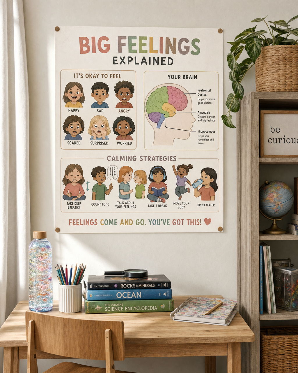 How Your Brain Works When You Have Big Feelings Poster | Amygdala Hijack | SEL Classroom Decor | Neuroscience for Kids | Emotional Regulation Print | Digital Download