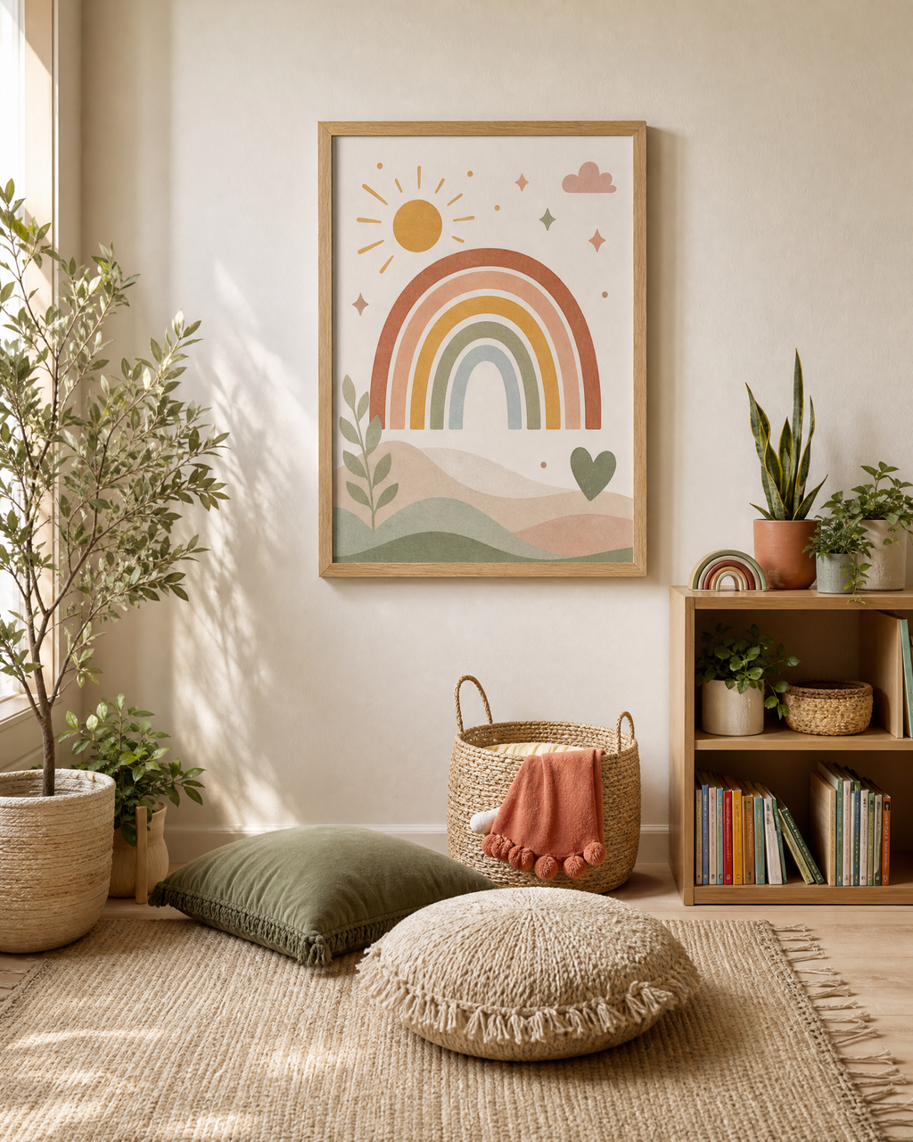Welcome to Your Calming Corner Poster | SEL Classroom Decor | Boho Rainbow Mindfulness Wall Art | Kids Meditation Print | Digital Download