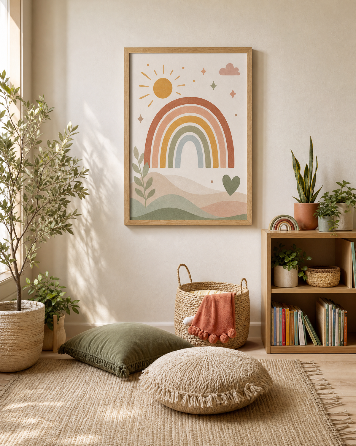 Welcome to Your Calming Corner Poster | SEL Classroom Decor | Boho Rainbow Mindfulness Wall Art | Kids Meditation Print | Digital Download