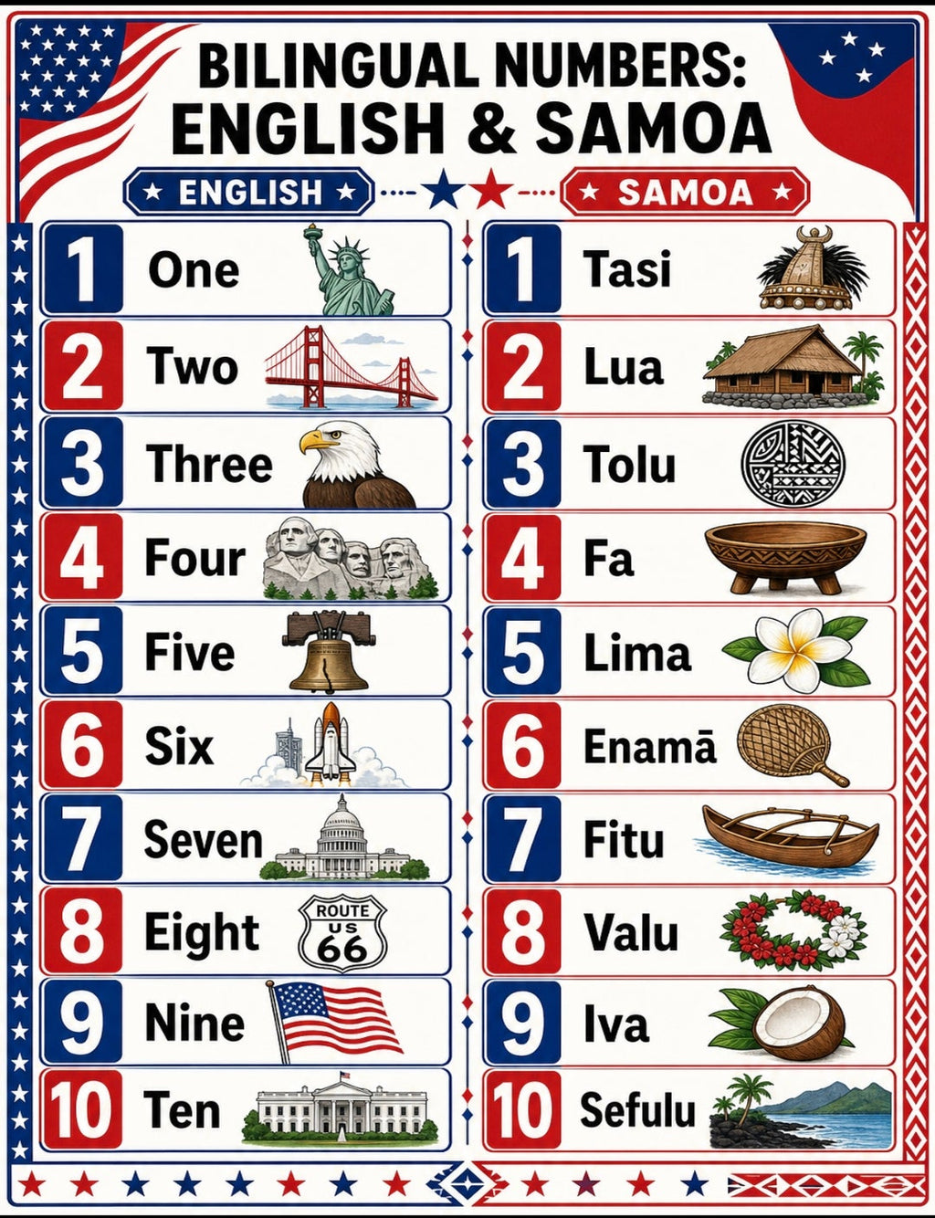Numbers Around the World — 15 Multilingual Number Posters 1-10 | Bilingual Counting Landmarks Bundle | Printable Classroom Decor