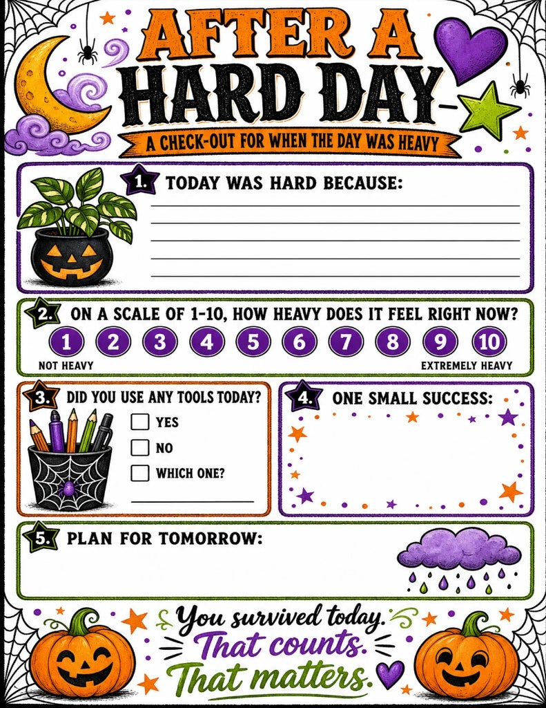 After a Hard Day Check‑Out — SEL Reflection Printable (Seasonal Set)
