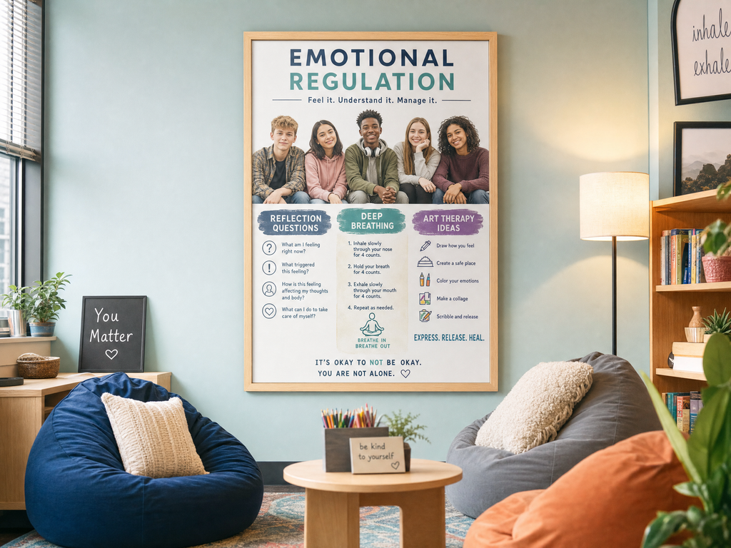 What To Do When You're Angry Poster | SEL Classroom Decor | Anger Management Wall Art | Coping Skills Print | Middle School | Digital Download