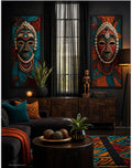 -Piece African Wall Art Set | Tribal Mask Digital Download | Afrocentric Decor | Dan/Baule Inspired Printable Wall Art