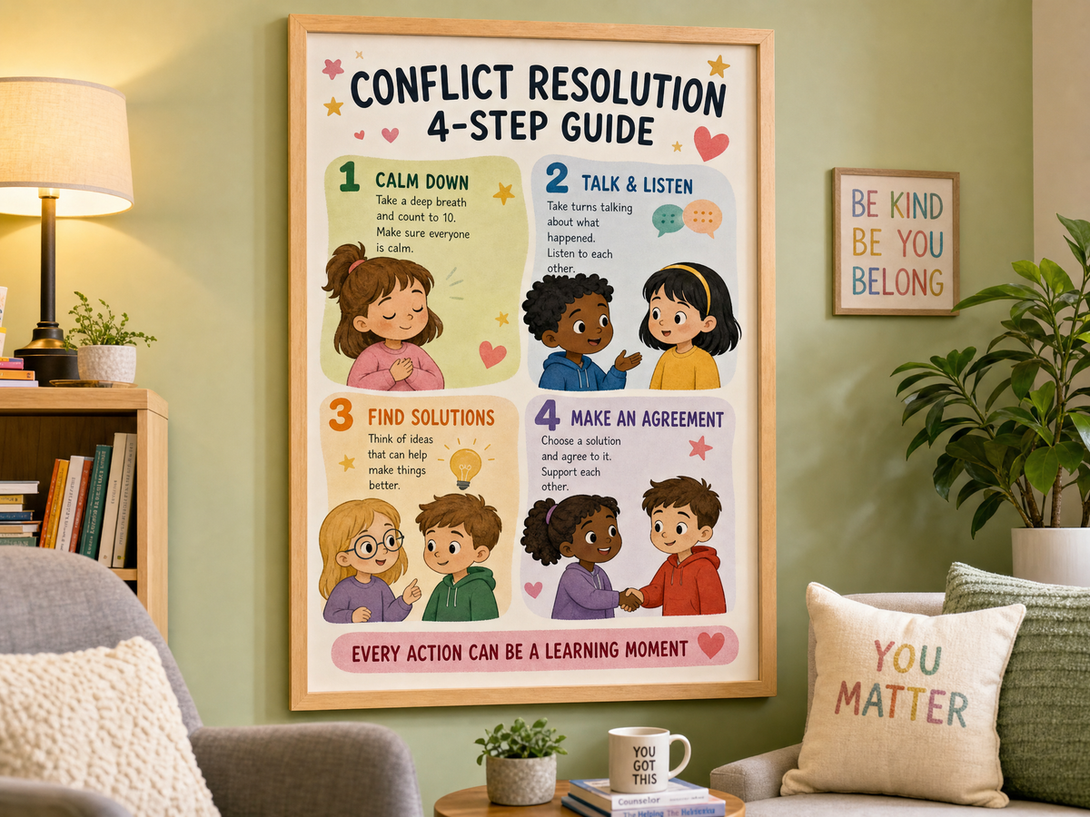 How to Apologize and Repair Poster | SEL Classroom Decor | Not Just Sorry | Conflict Resolution Wall Art | Social Skills Print | Digital Download