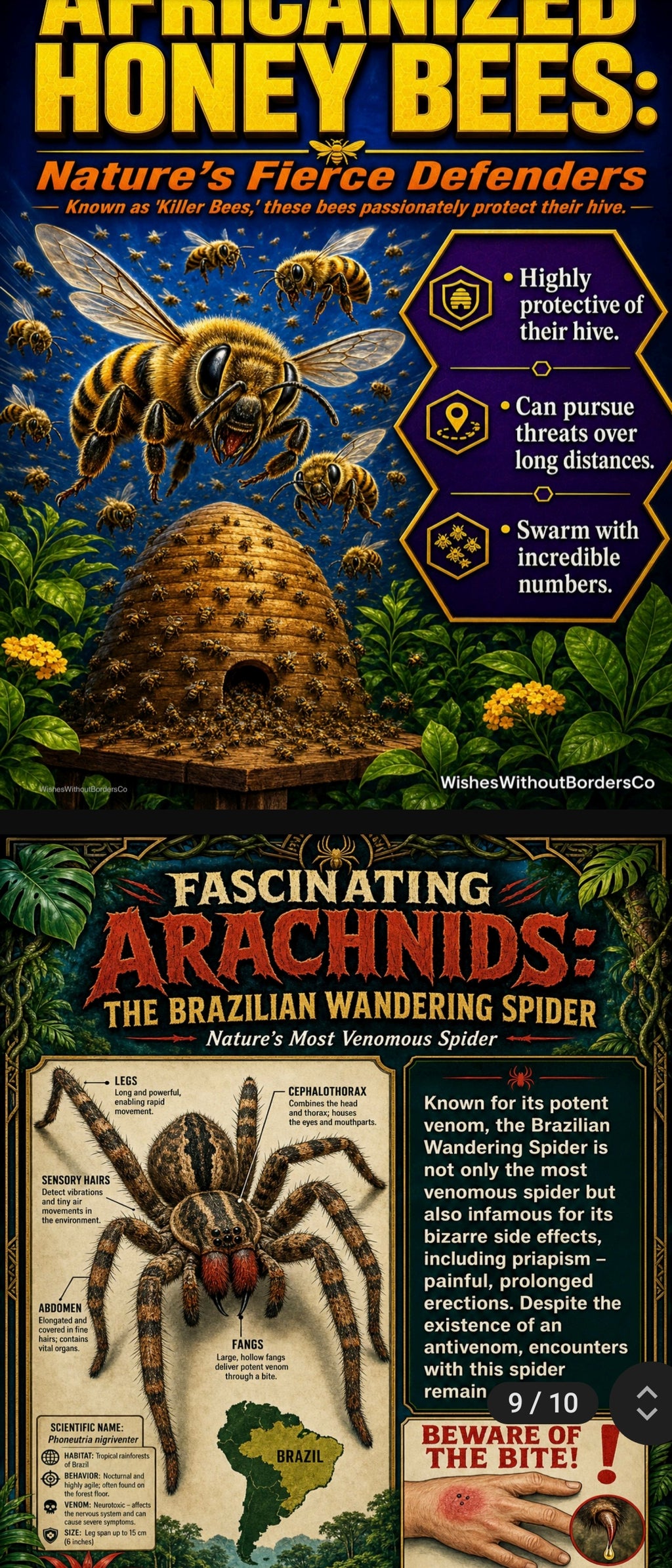10 Real-Life Monsters | Nature's Most Frightening Creatures | Educational Poster Set