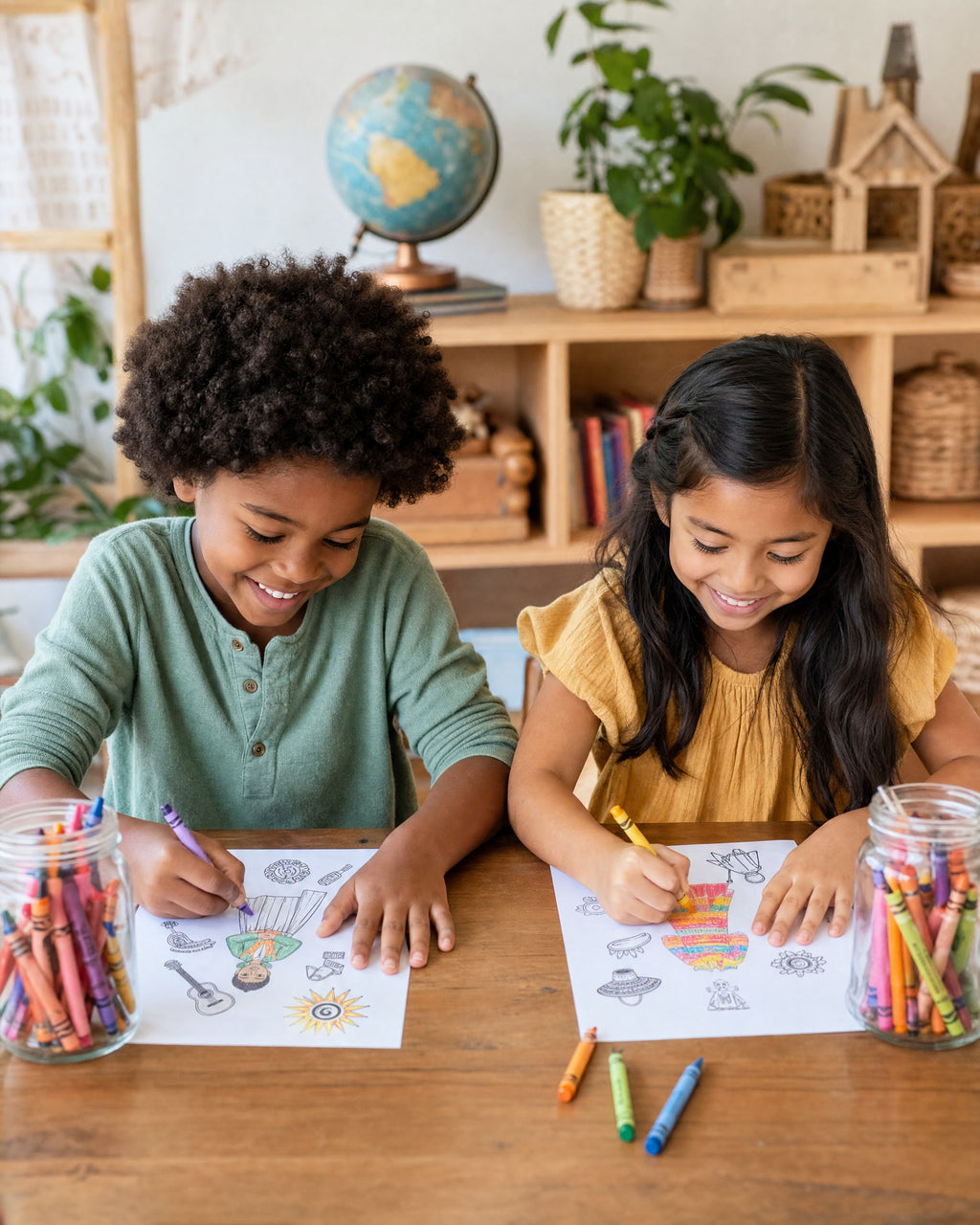 Cultural Diversity Coloring Book for Kids | 10 Around the World Coloring Pages | Multicultural Printable PDF | Homeschool Geography Art