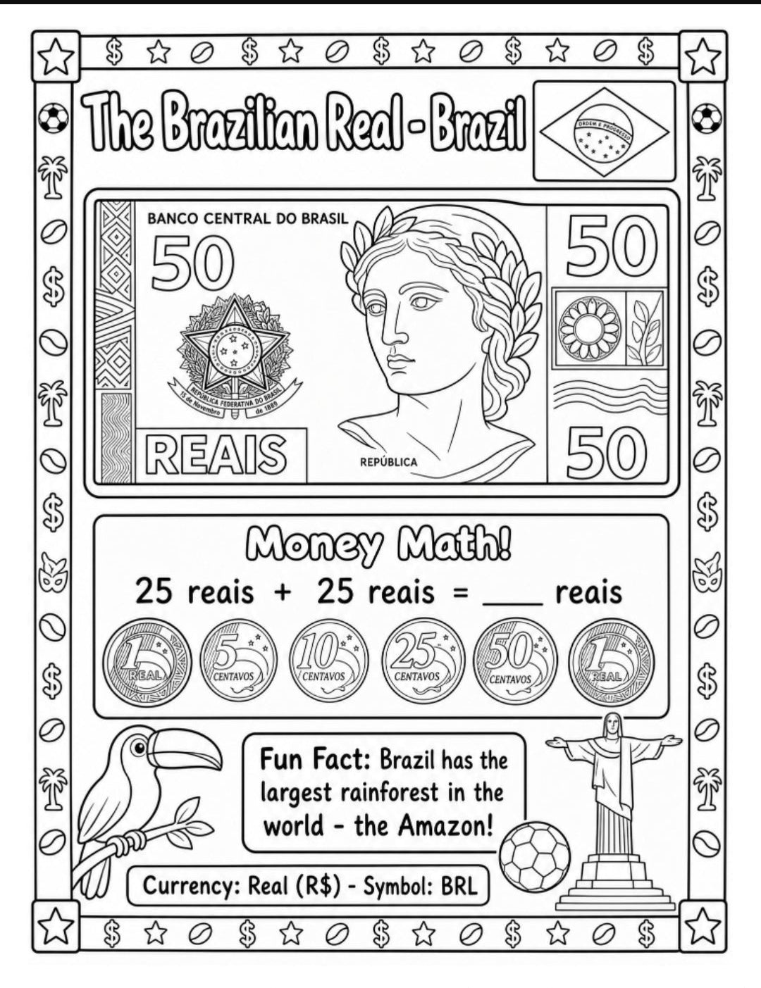World Currency Coloring & Learning Book for Kids | Money Math, Geography & Fun Facts | Printable Educational Activity | Instant Download