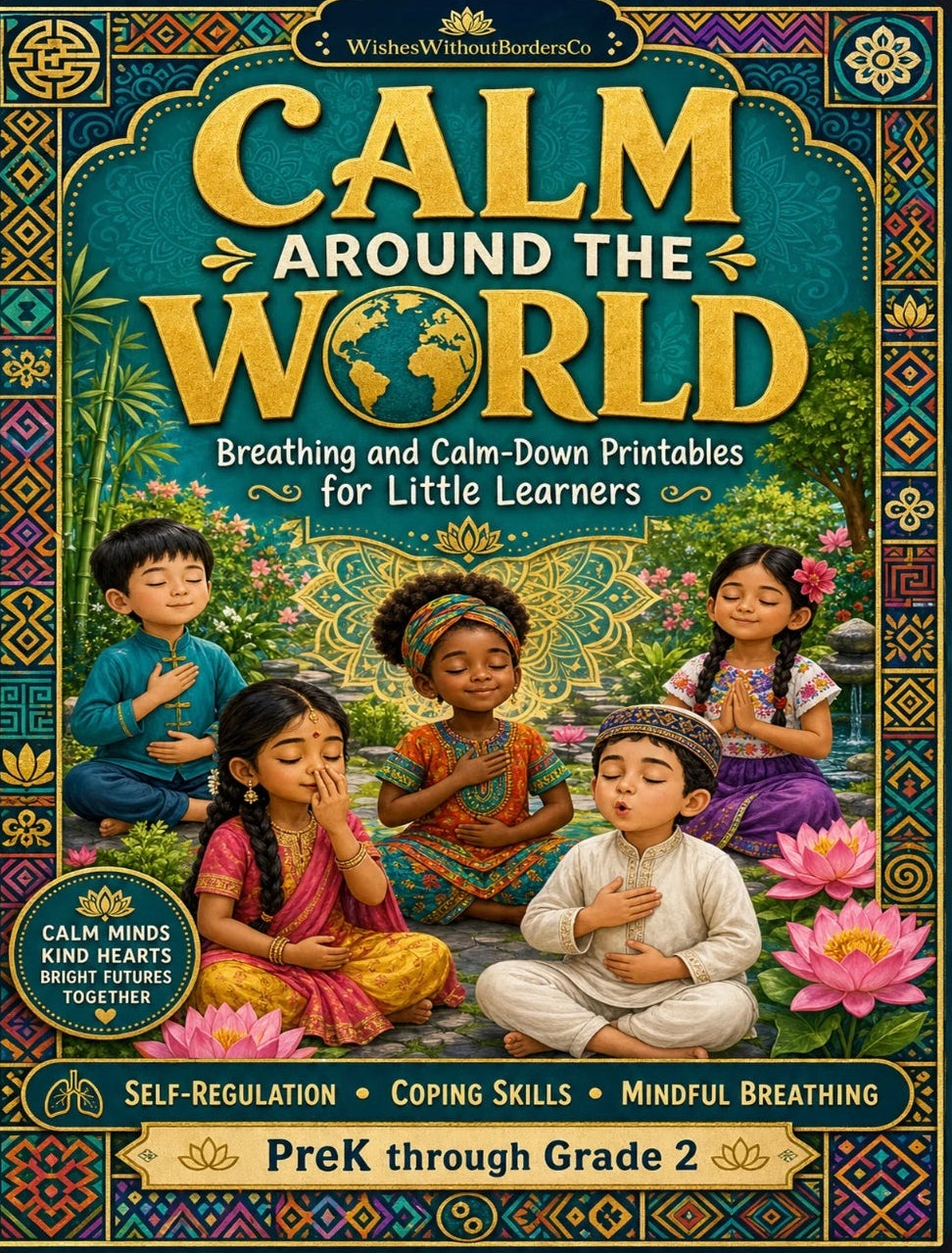 Calm Around the World | 15-Page SEL Breathing & Mindfulness Kit | Multicultural Calm Corner Printables