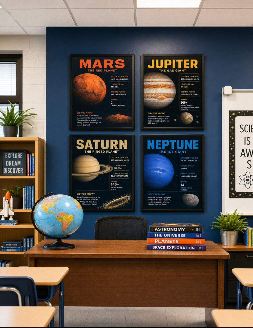 Planet Mercury Infographic Poster | Solar System Wall Art | The Smallest Planet | Kids Science Classroom Decor | Digital Download