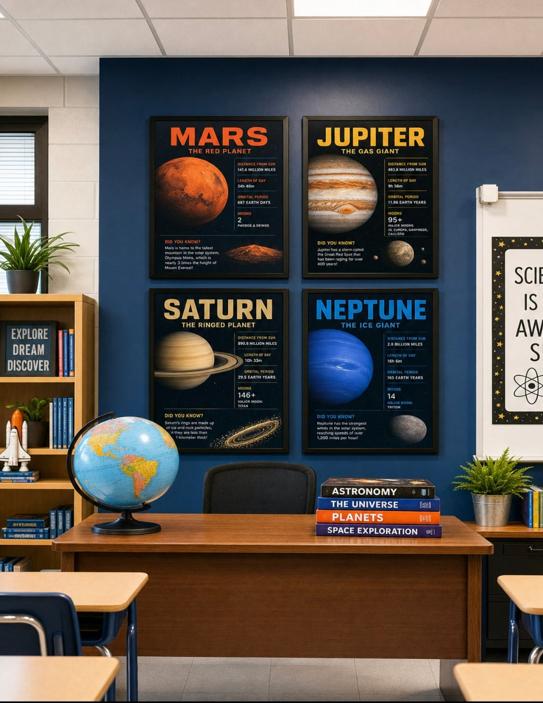 Planet Mercury Infographic Poster | Solar System Wall Art | The Smallest Planet | Kids Science Classroom Decor | Digital Download