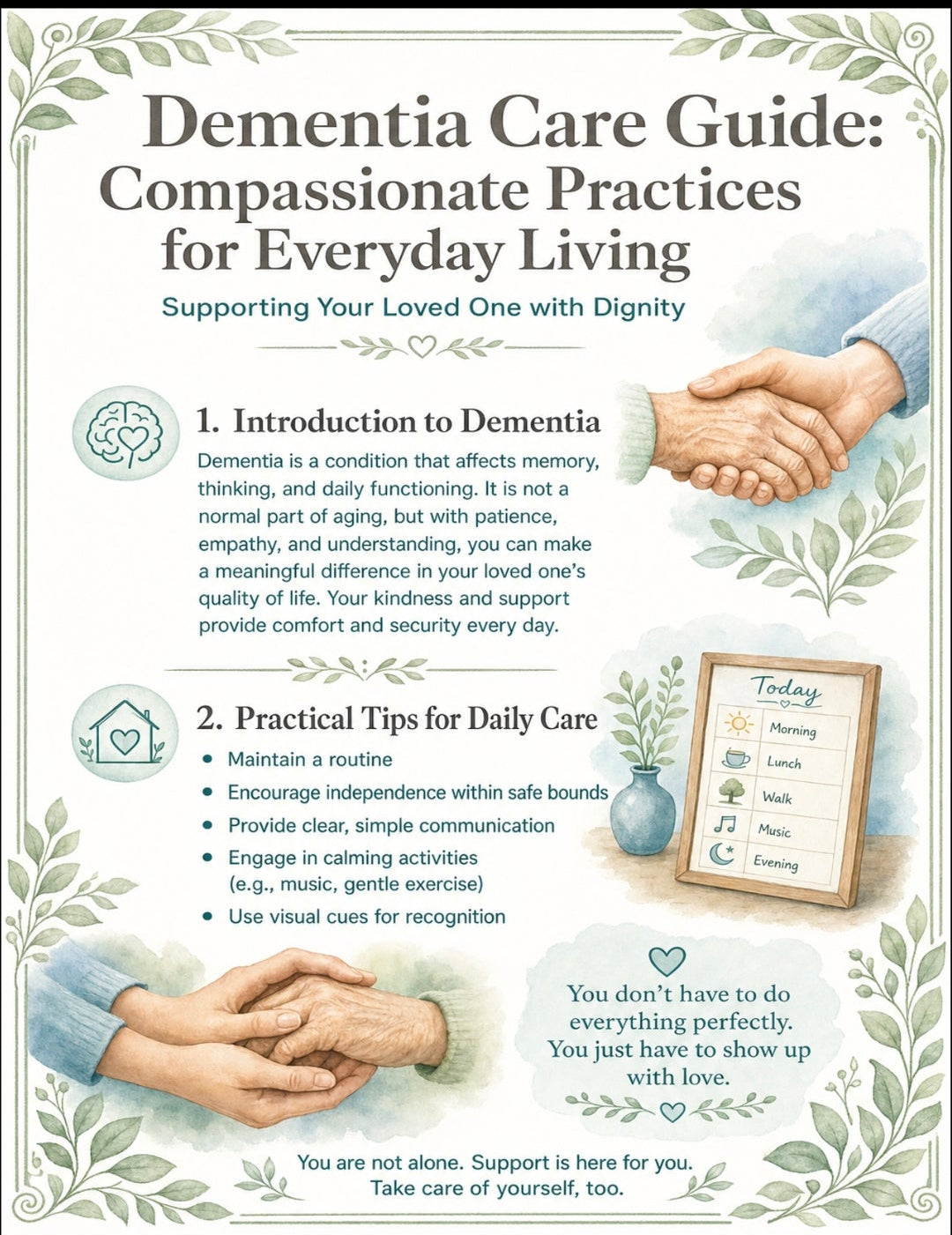 Golden Years Care Bundle | Dementia & Memory Care Guide for Families & Caregivers | 20-Page Printable PDF | Daily Routine Planner, Wellness Tracker & Checklists