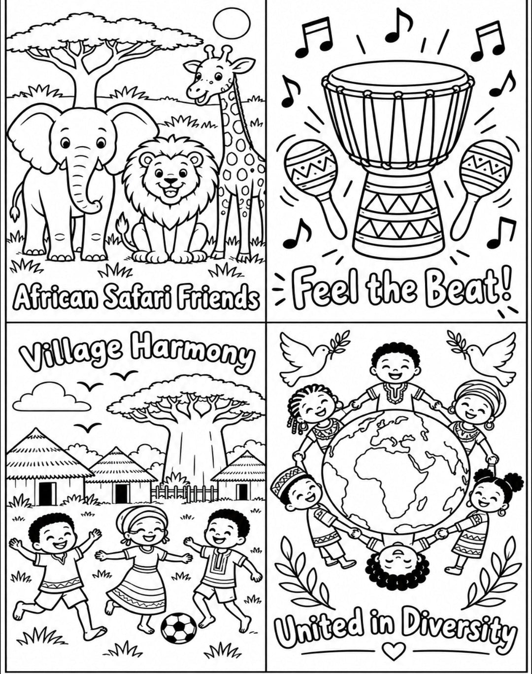 Make Your Own Mini Coloring Book — Africa | 20 Pages | Cut, Color & Assemble | SEL | Scissor Skills