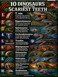 10 Dinosaurs with the Scariest Teeth | Educational Poster Set for Kids
