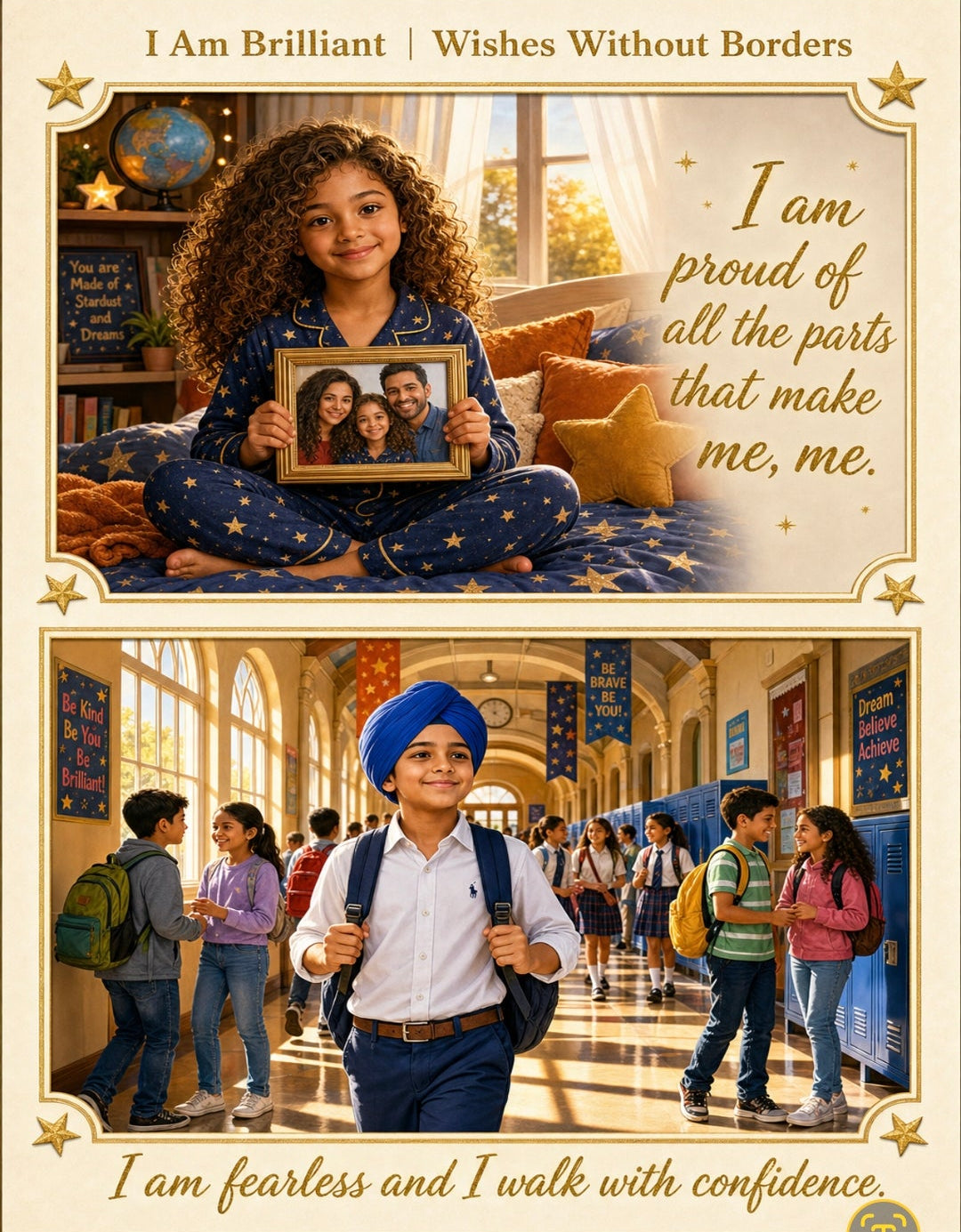 I Am Brilliant — Multicultural Affirmation & Activity Kit for Kids | Self-Esteem Building | Coloring, Writing Prompts & Positive Affirmation Cards | Printable PDF
