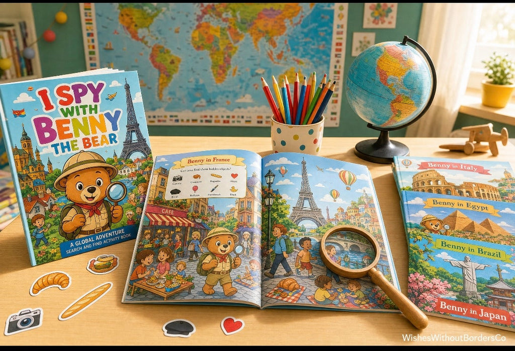 I Spy With Benny the Bear: 27 Countries Around the World | Multicultural Search & Find Activity Book | Printable Digital Download for Kids