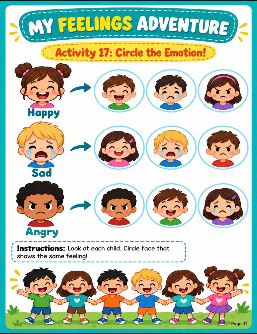 Printable Feelings & Emotions Activity Worksheets for Kids | 20 Interactive SEL Activity Pages(Digital PDF)