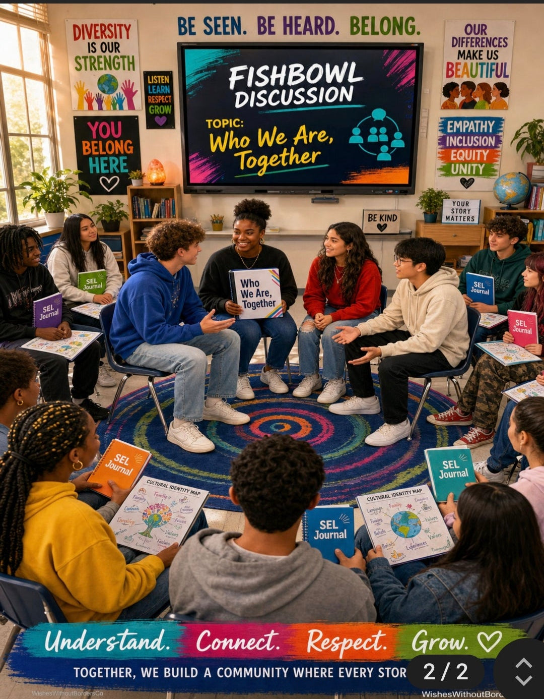 SEL 6 Weeks Curriculum, titled "Who We Are, Together," is a multicultural Social-Emotional Learning (SEL) unit designed for high school students in grades 9-12.