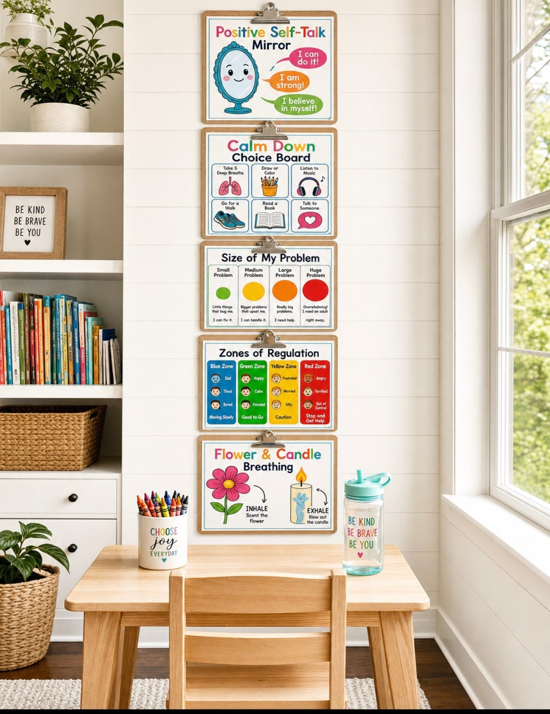 Calm Corner SEL Poster Set | 15 English Printable Posters | Social Emotional Learning Classroom Decor | School Counselor Resources | Growth Mindset & Coping Skills