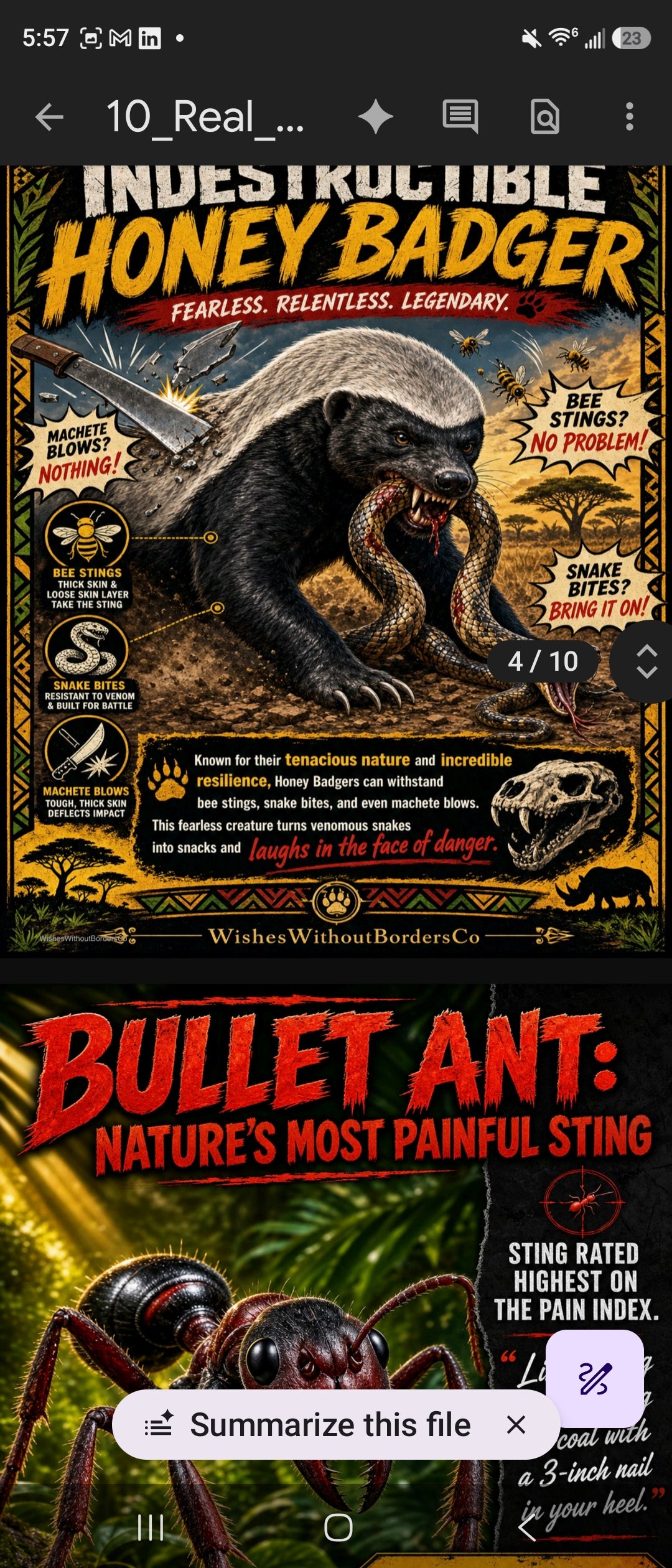 10 Real-Life Monsters | Nature's Most Frightening Creatures | Educational Poster Set