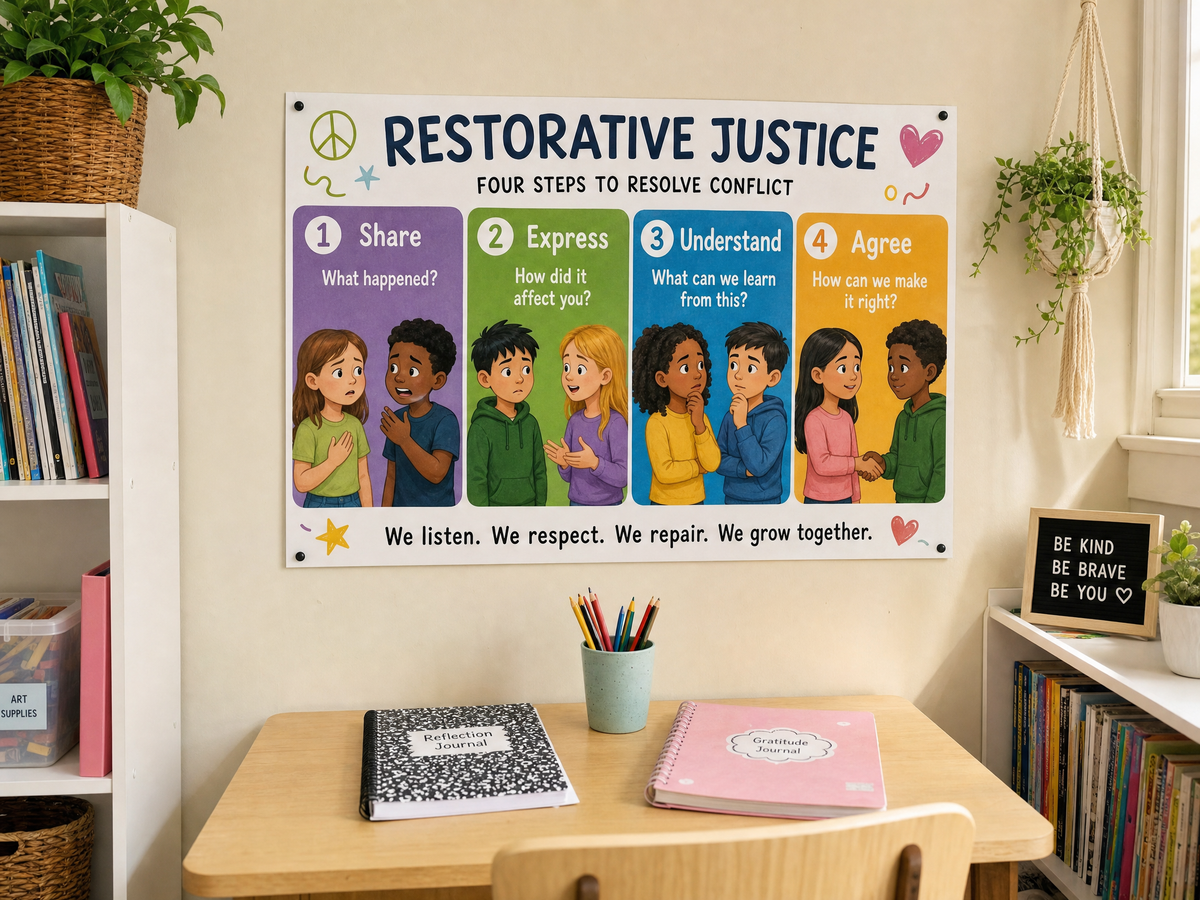 How to Apologize and Repair Poster | SEL Classroom Decor | Not Just Sorry | Conflict Resolution Wall Art | Social Skills Print | Digital Download
