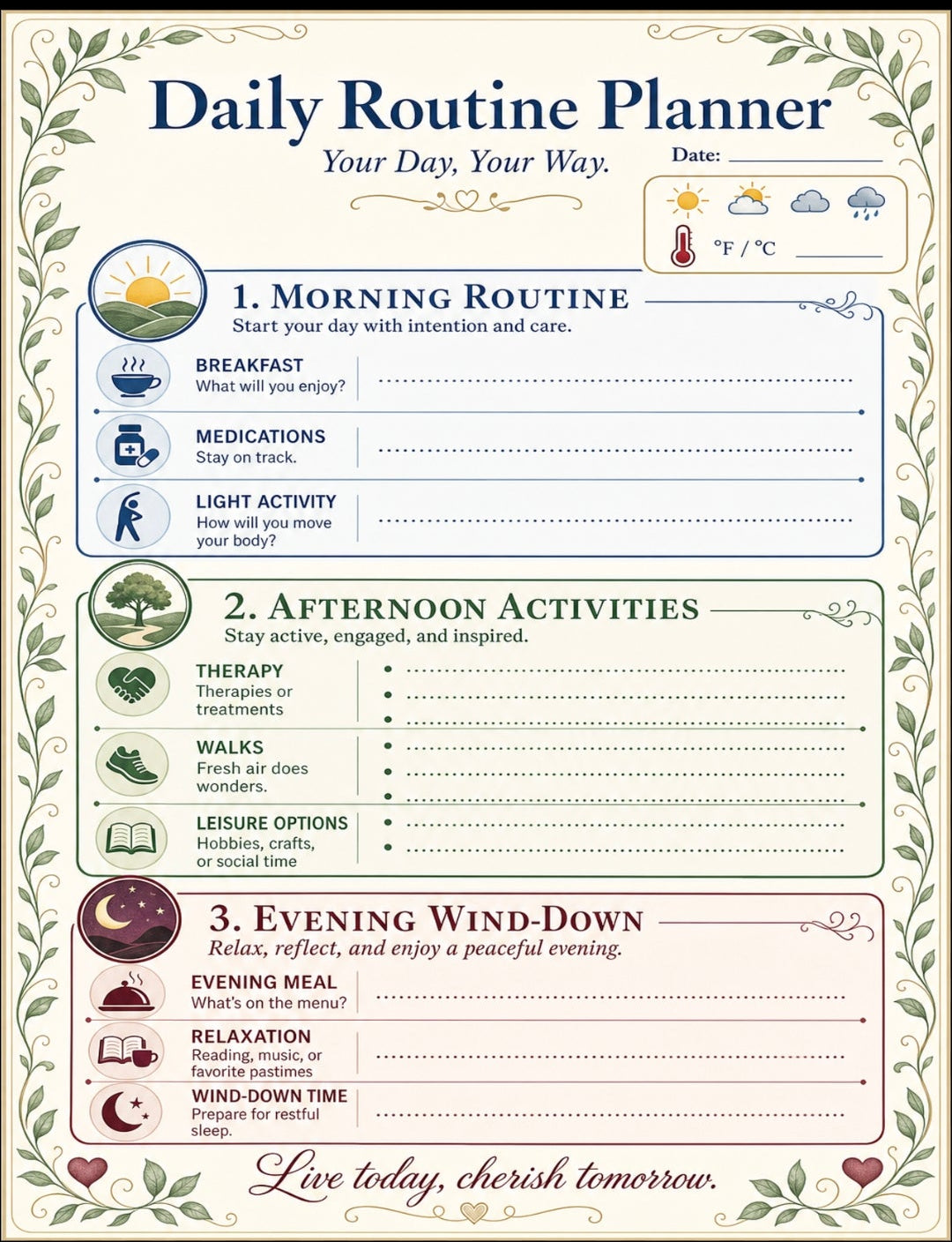 Golden Years Care Bundle | Dementia & Memory Care Guide for Families & Caregivers | 20-Page Printable PDF | Daily Routine Planner, Wellness Tracker & Checklists