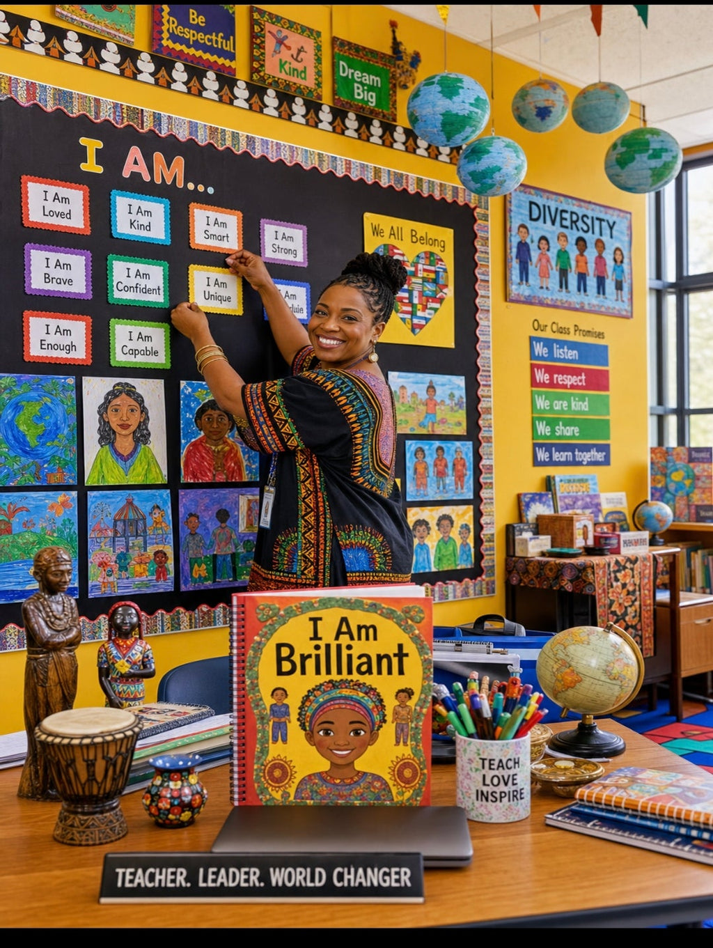 I Am Brilliant — Multicultural Affirmation & Activity Kit for Kids | Self-Esteem Building | Coloring, Writing Prompts & Positive Affirmation Cards | Printable PDF