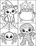 Build Your Own Halloween Mini Coloring Book for Kids | Cut, Glue & Color Activity | 20 Printable Pages | Fine Motor Skills | Instant Digital Download