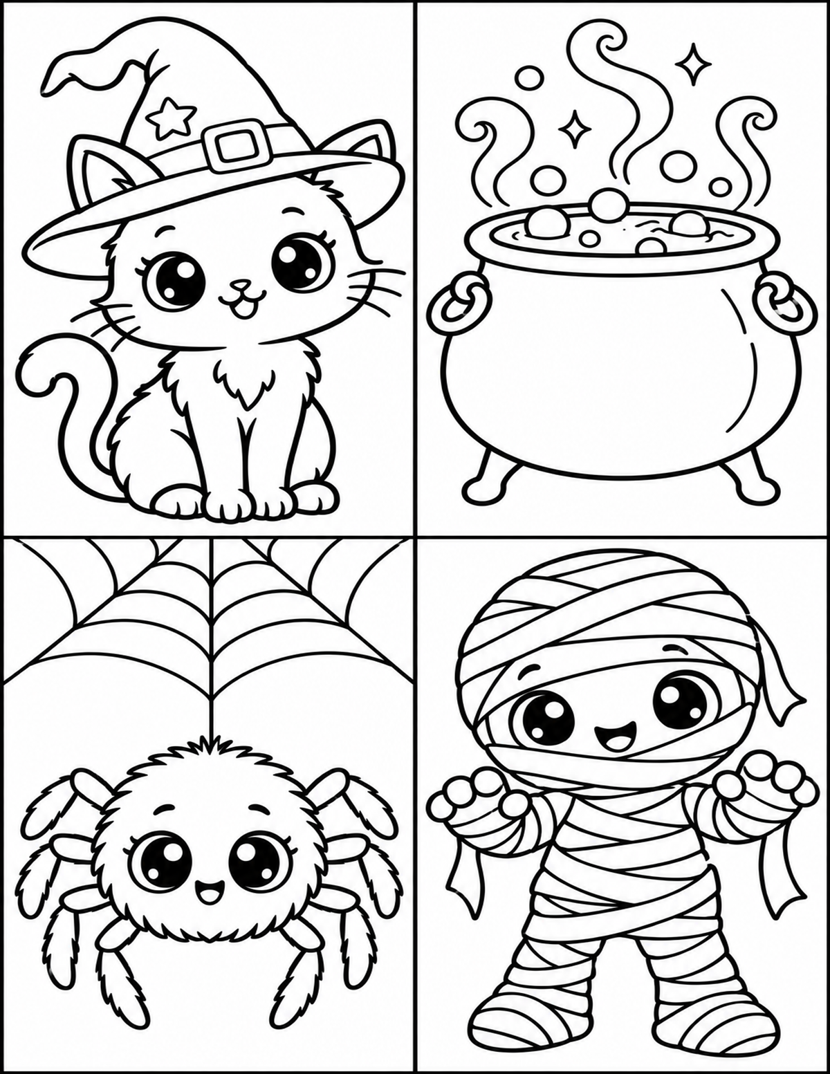 Build Your Own Halloween Mini Coloring Book for Kids | Cut, Glue & Color Activity | 20 Printable Pages | Fine Motor Skills | Instant Digital Download