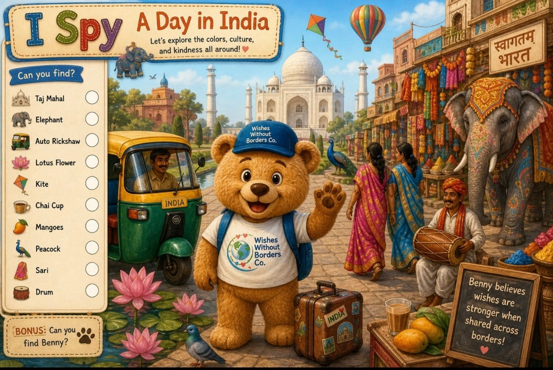 I Spy With Benny the Bear: World Explorer Edition | 8-Country Landscape Activity Posters | Printable Digital Download