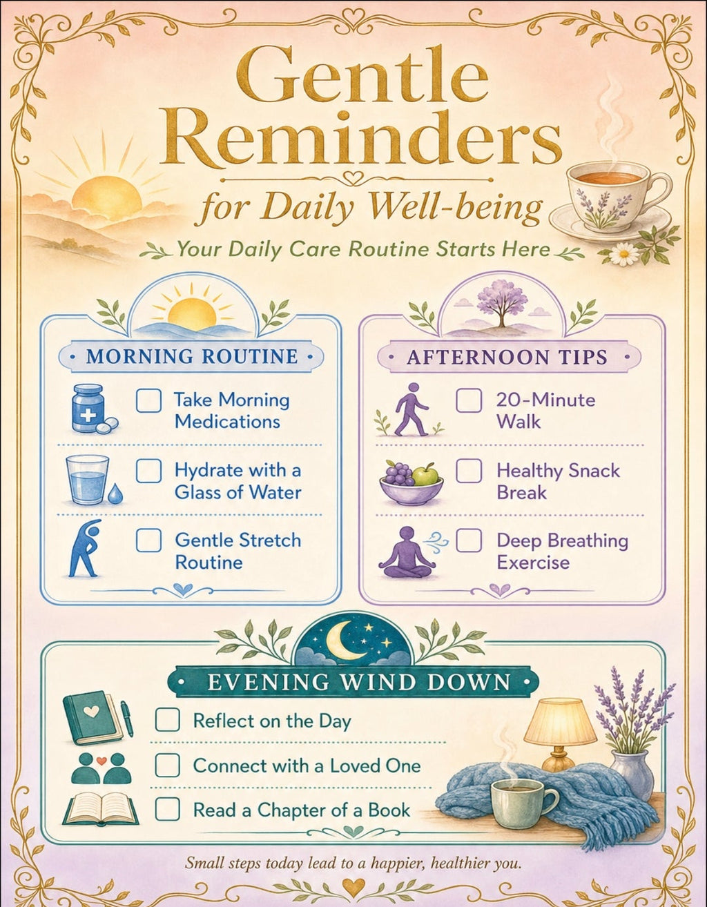 Golden Years Care Bundle | Dementia & Memory Care Guide for Families & Caregivers | 20-Page Printable PDF | Daily Routine Planner, Wellness Tracker & Checklists